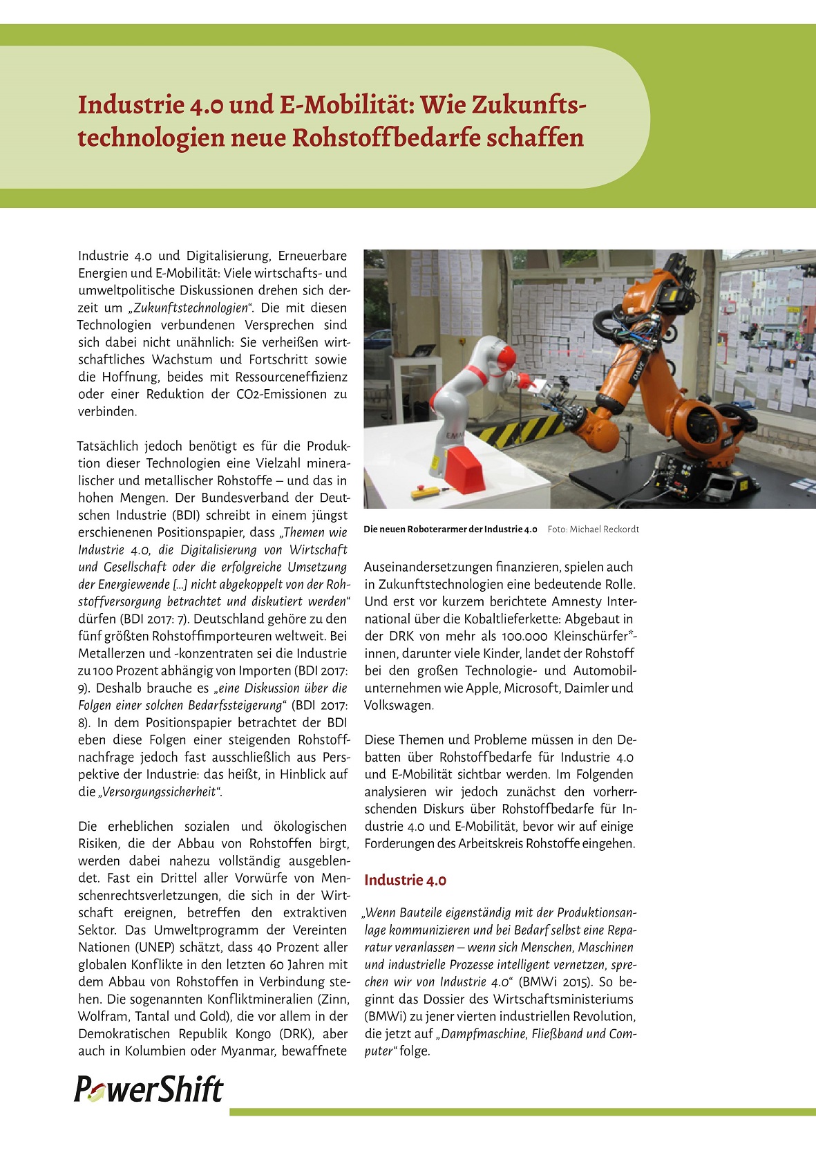 Cover Industrie 4.0 und E-Mobilität